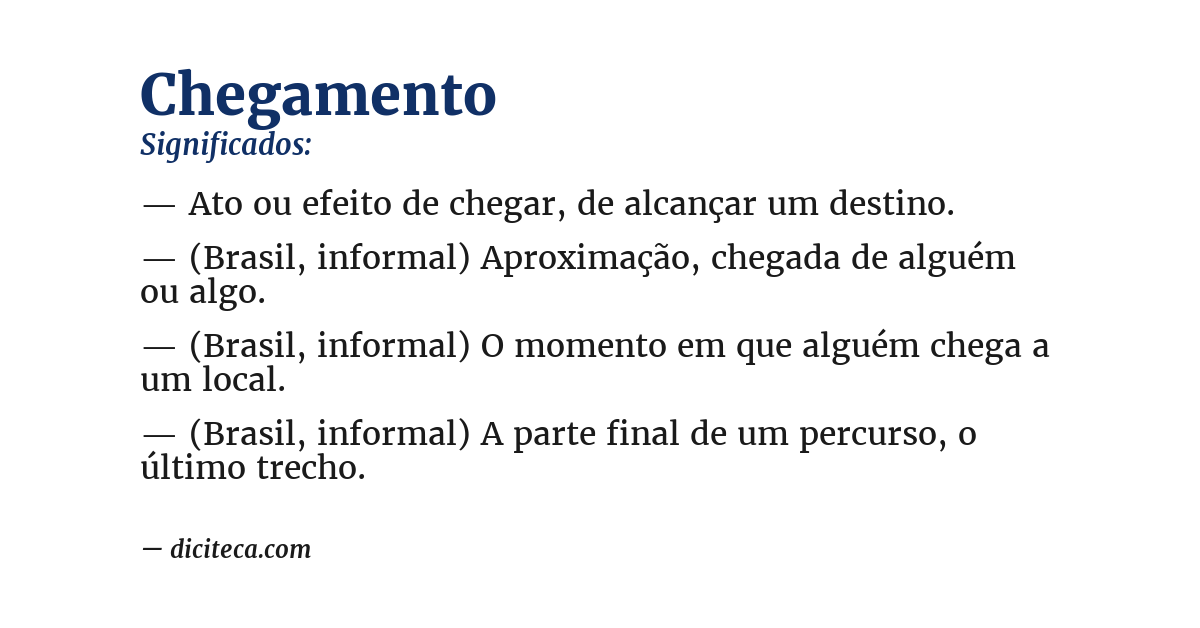 Significado de chegamento