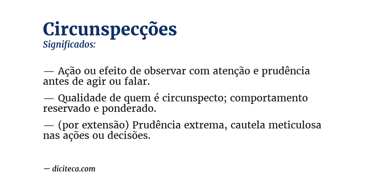 Significado de circunspecções