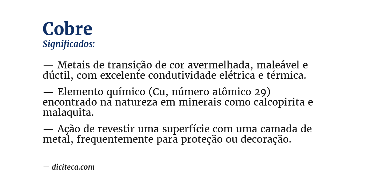 Significado de cobre