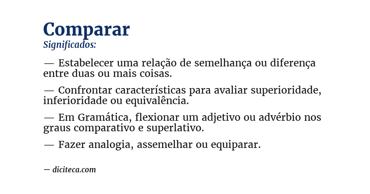 Significado de comparar