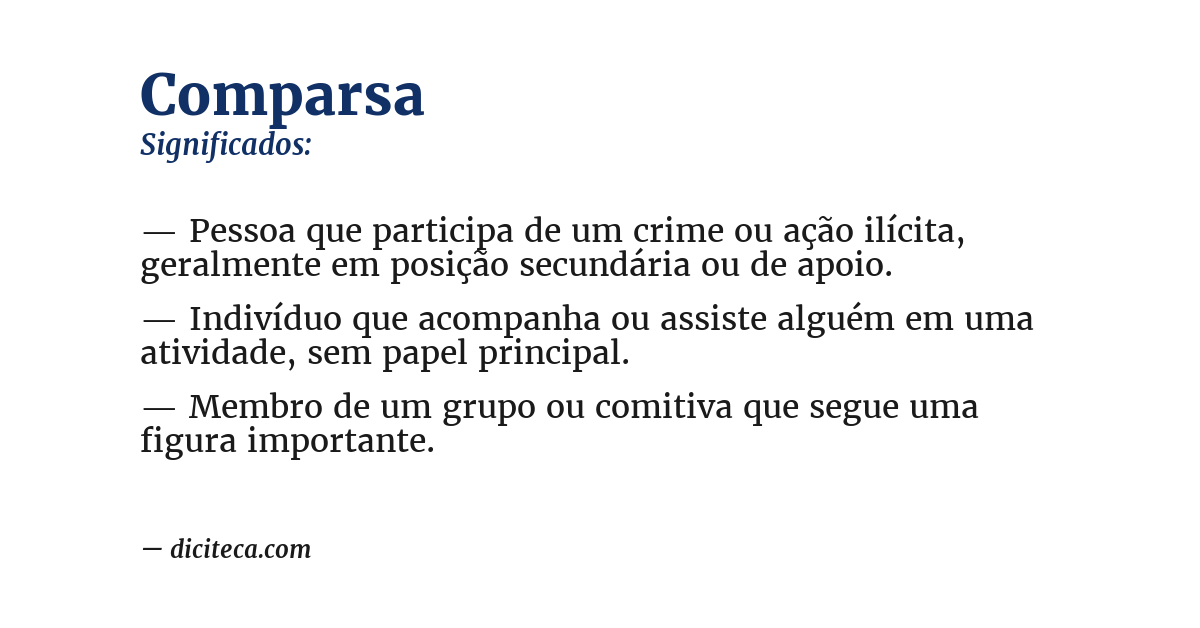 Significado de comparsa