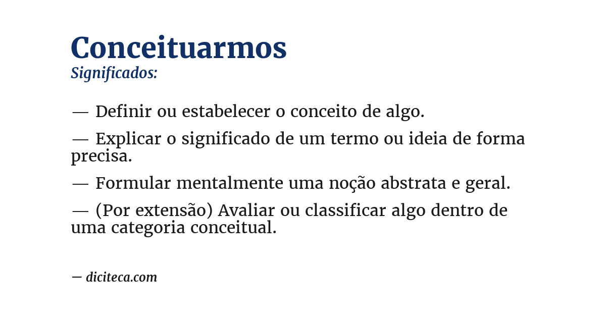 Significado de conceituarmos