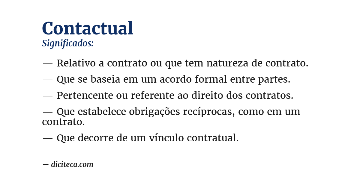Significado de contactual