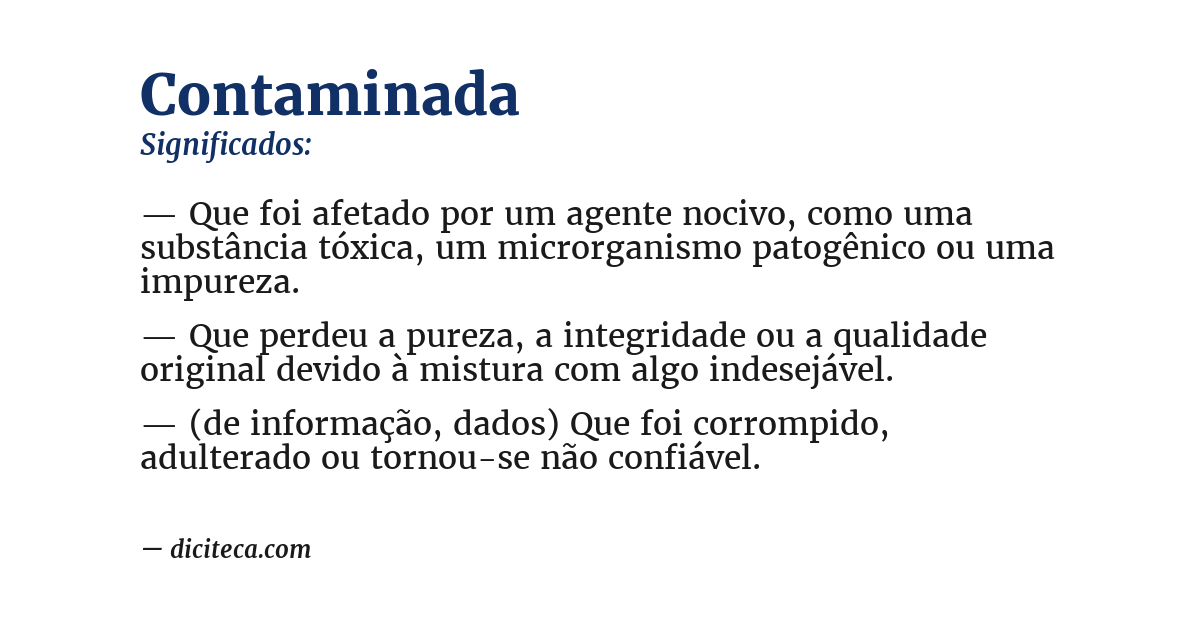 Significado de contaminada