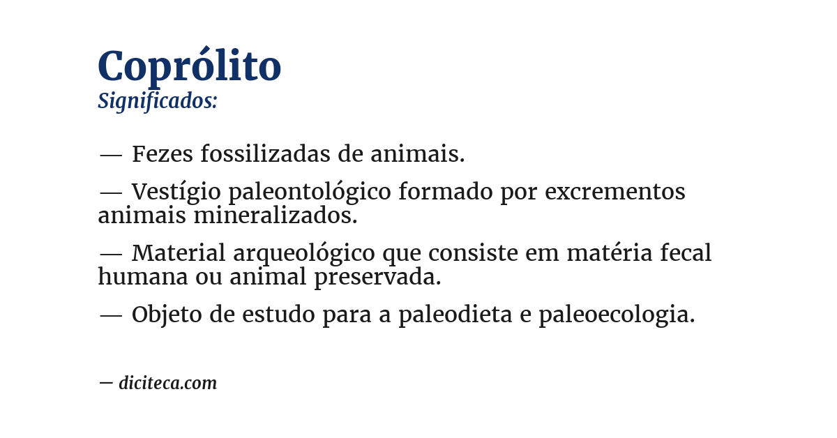 Significado de coprólito