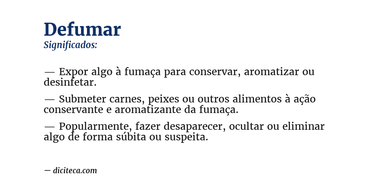 Significado de defumar