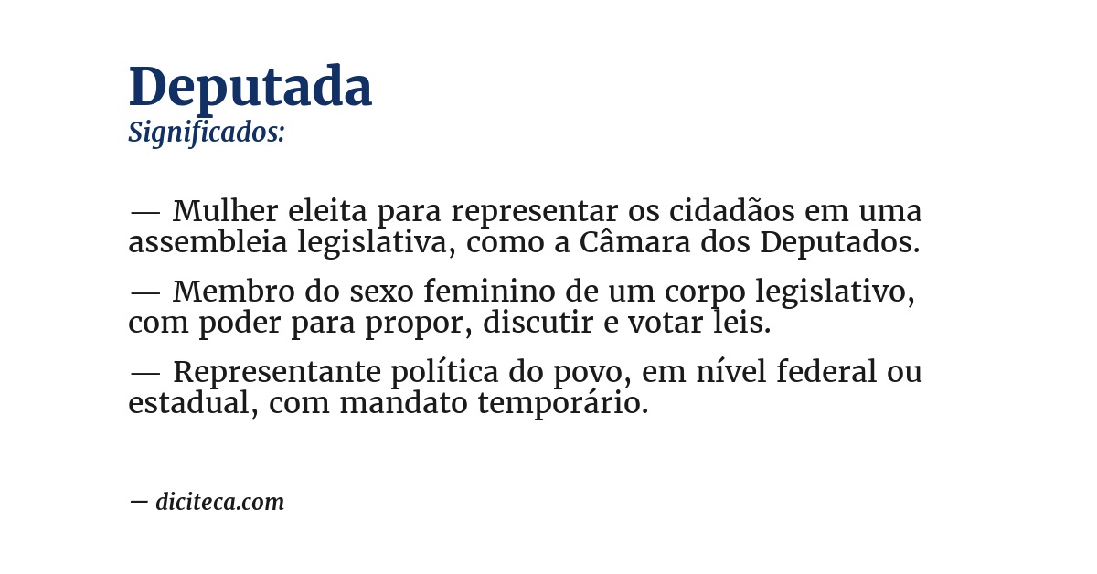 Significado de deputada