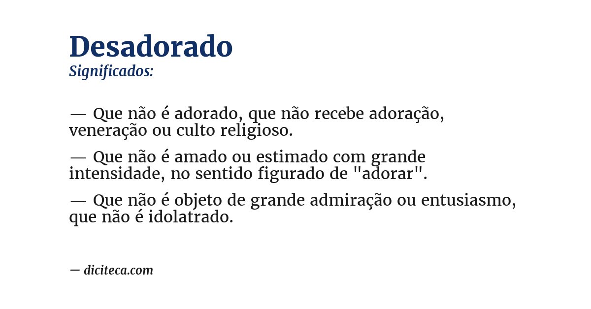 Significado de desadorado