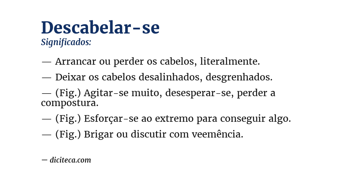 Significado de descabelar-se