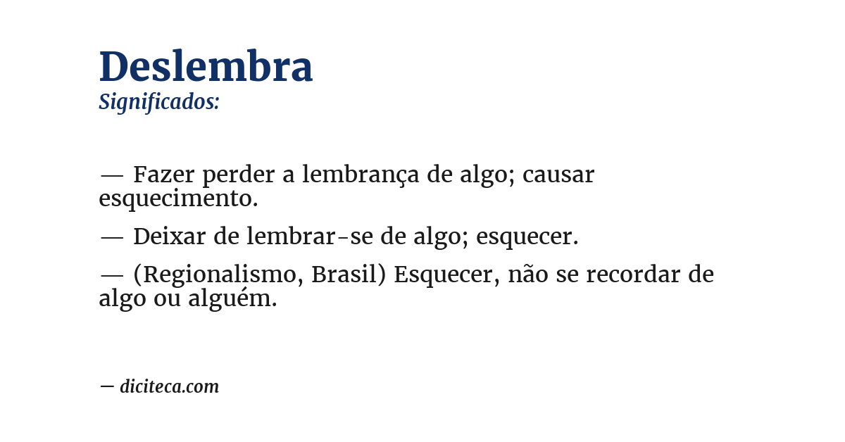 Significado de deslembra