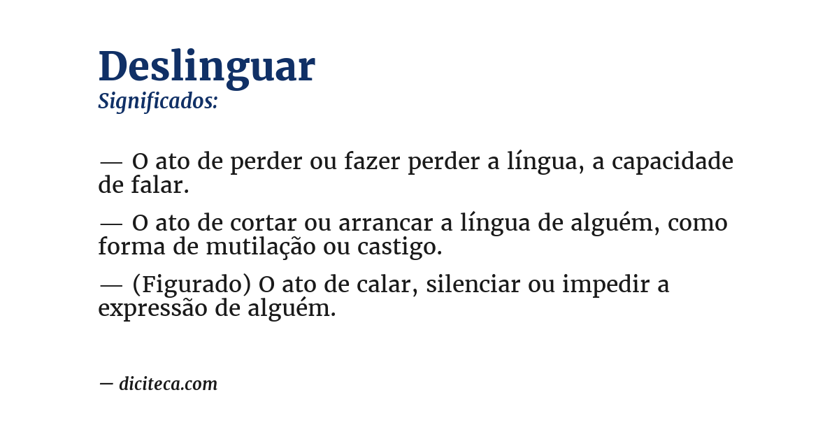 Significado de deslinguar