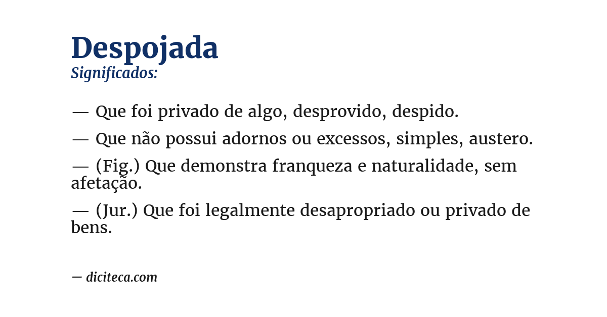 Significado de despojada