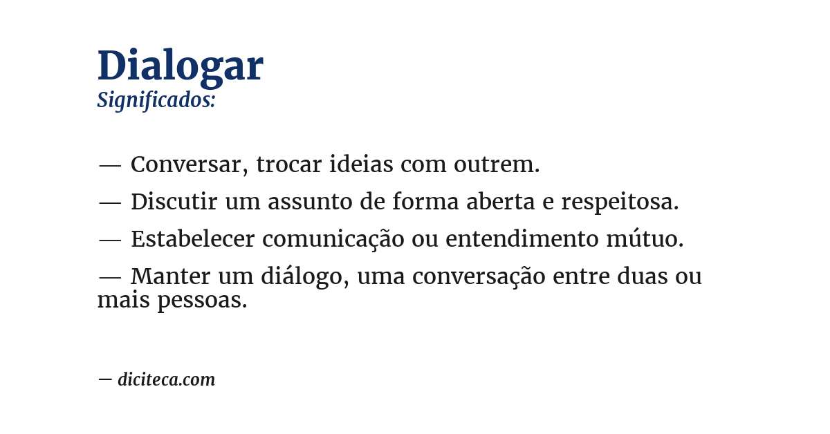 Significado de dialogar