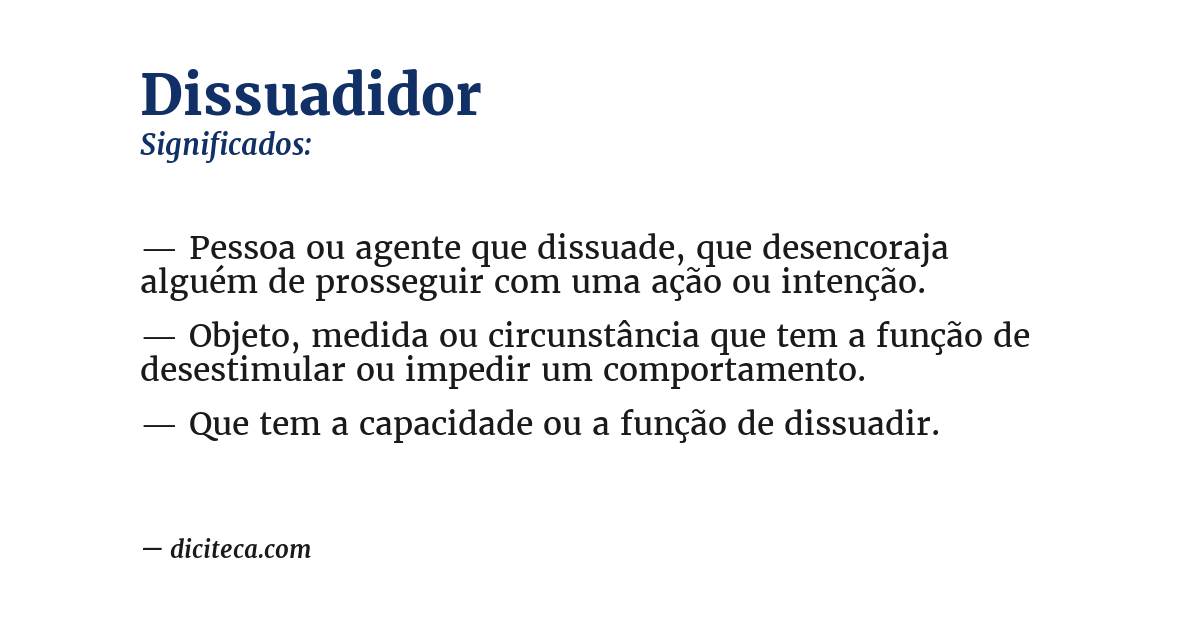 Significado de dissuadidor