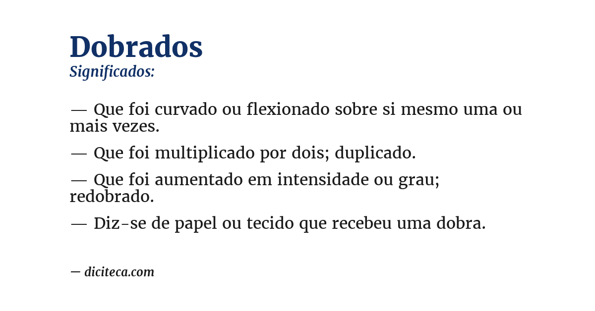 Significado de dobrados