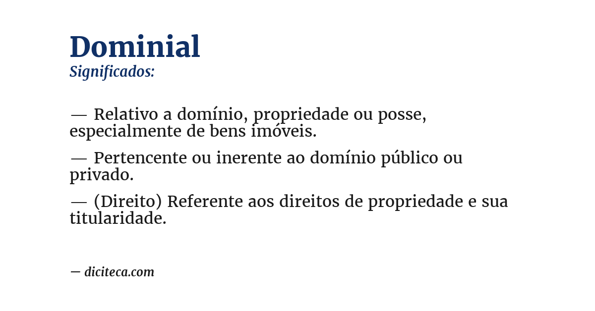 Significado de dominial