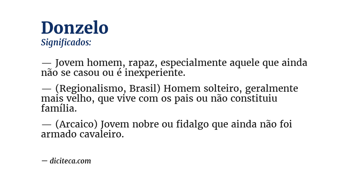 Significado de donzelo