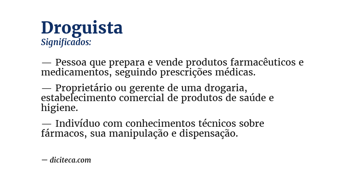 Significado de droguista