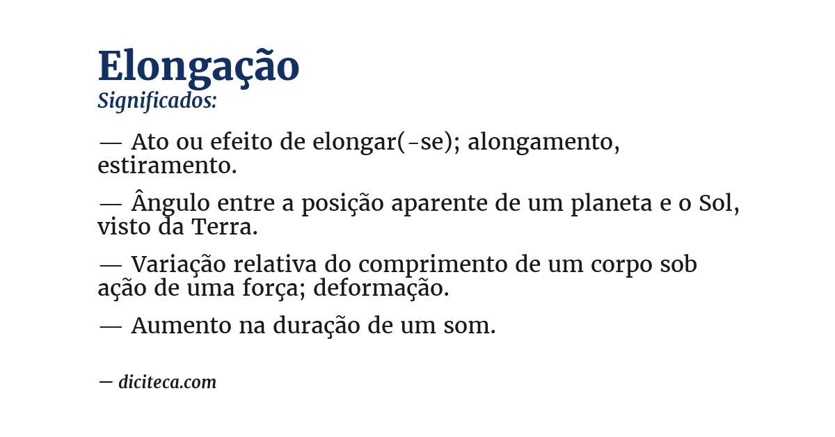 Significado de elongação