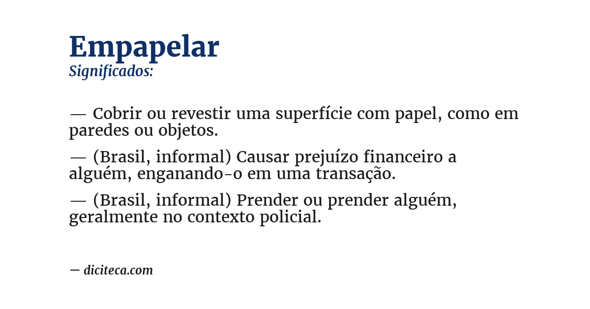 Significado de empapelar