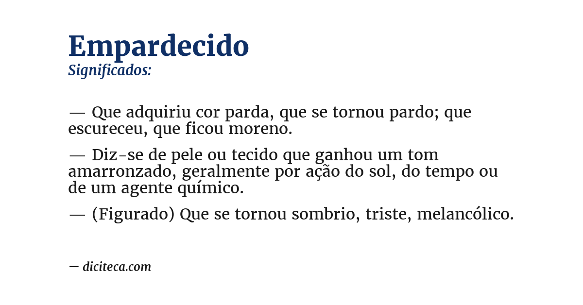 Significado de empardecido