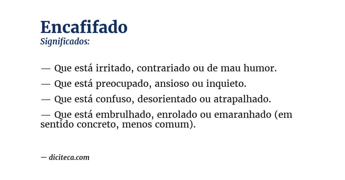 Significado de encafifado