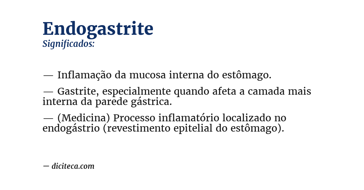 Significado de endogastrite