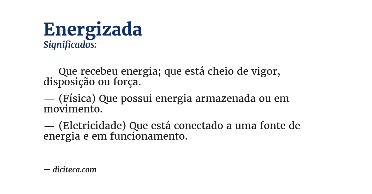 Significado de energizada