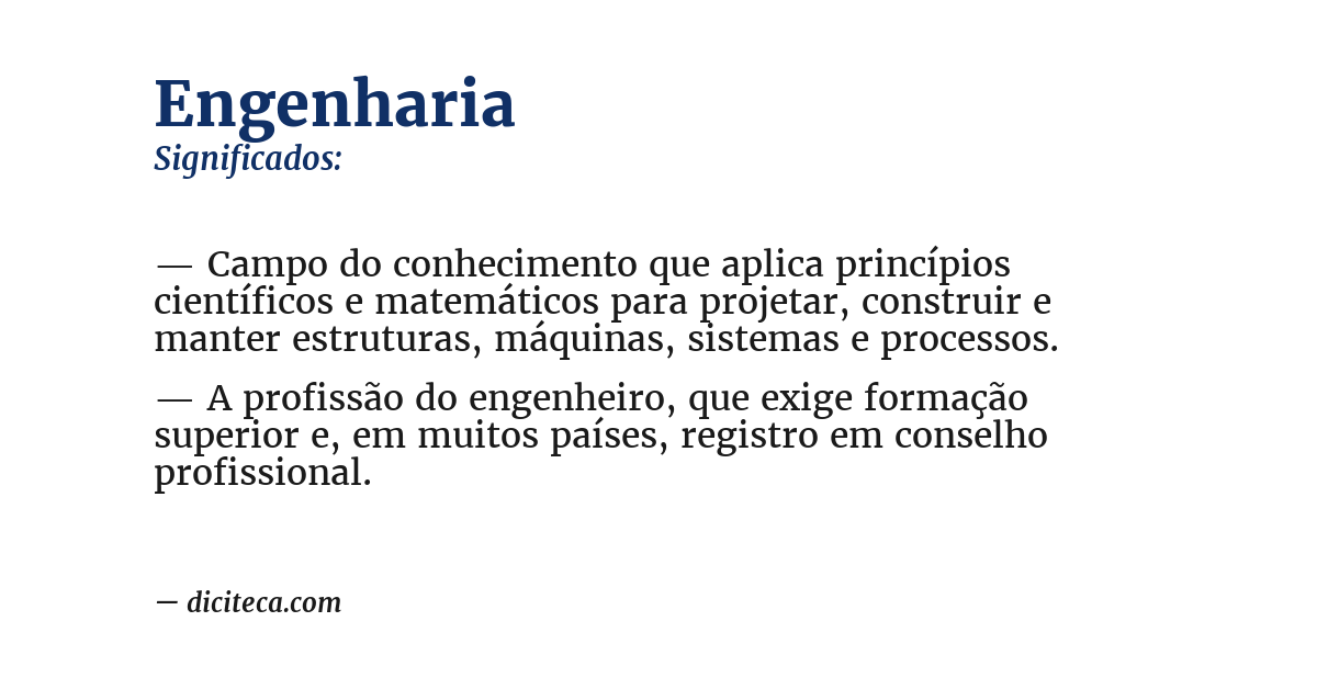 Significado de engenharia