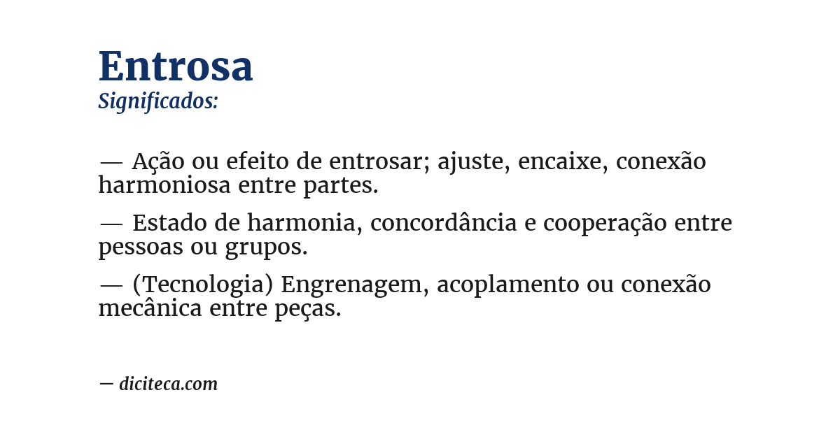 Significado de entrosa