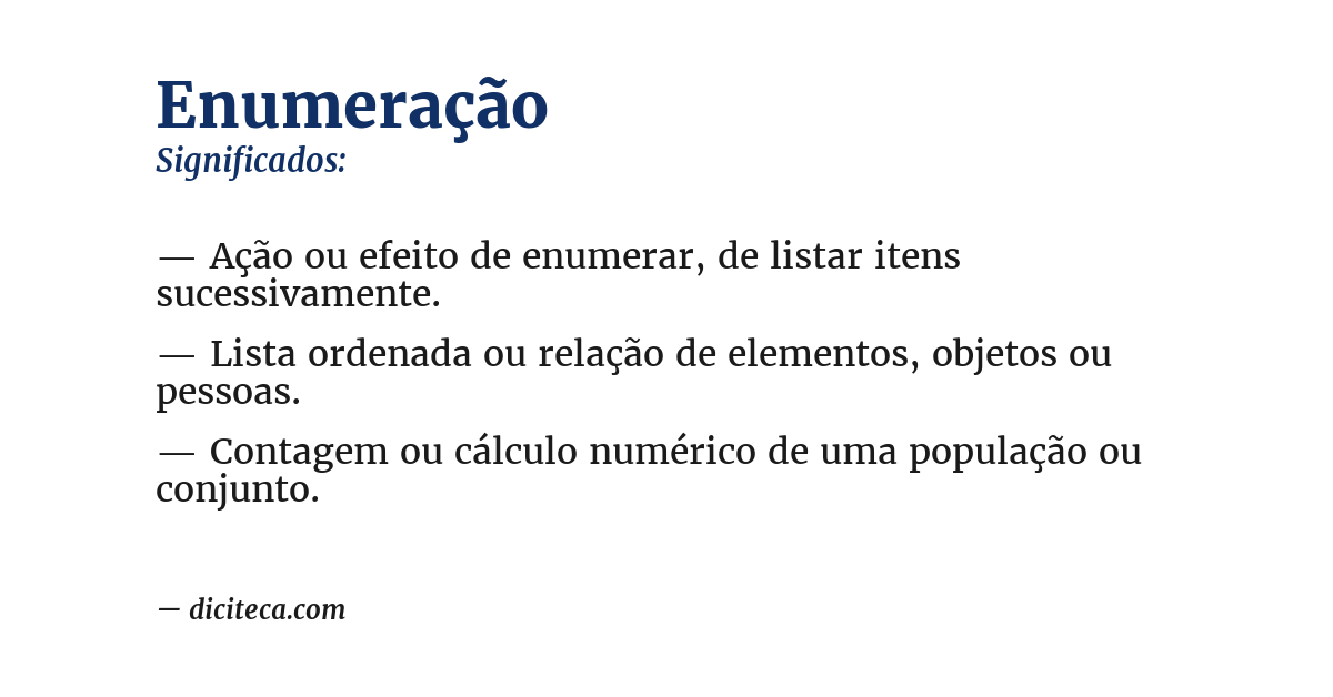 Significado de enumeração