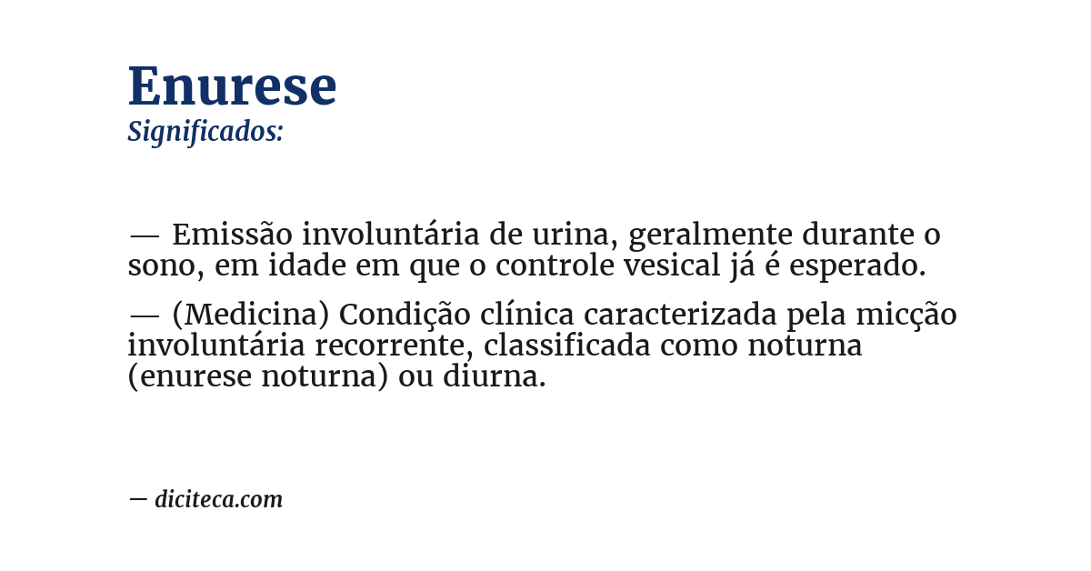 Significado de enurese