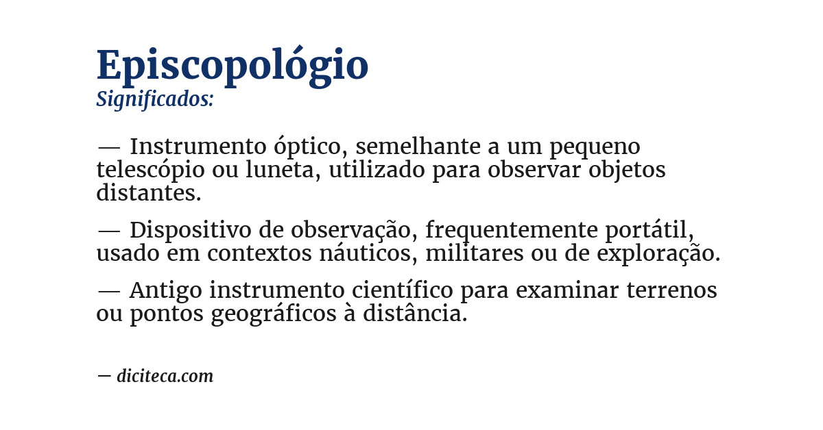 Significado de episcopológio