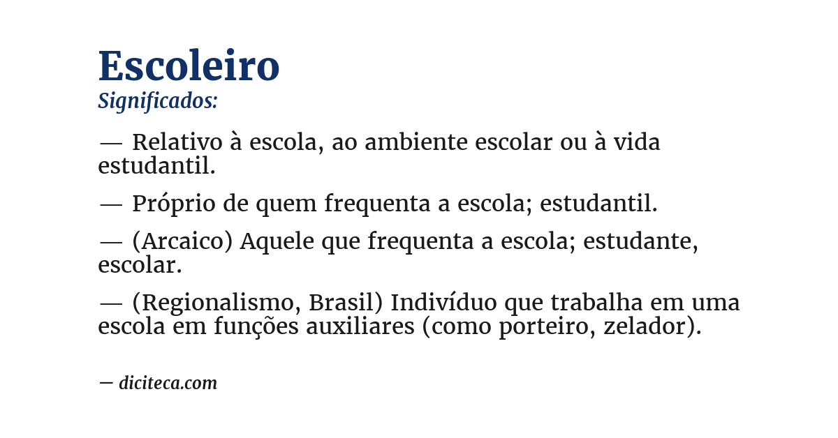 Significado de escoleiro