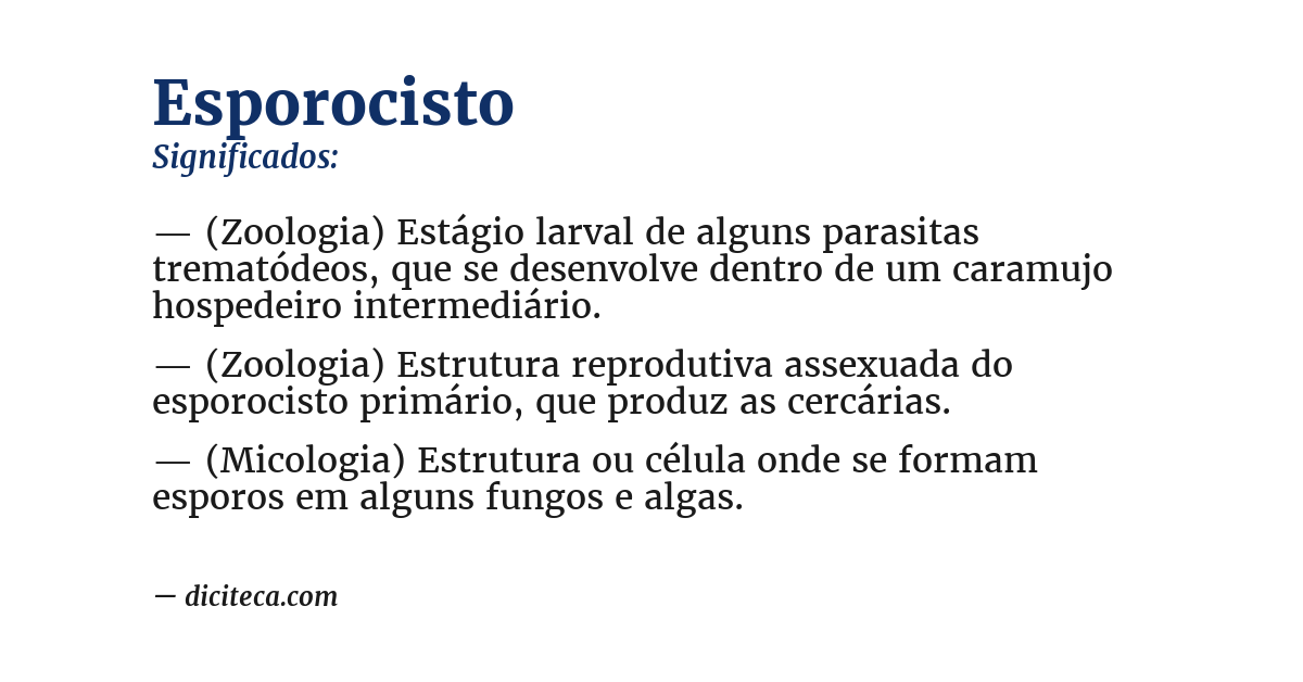 Significado de esporocisto