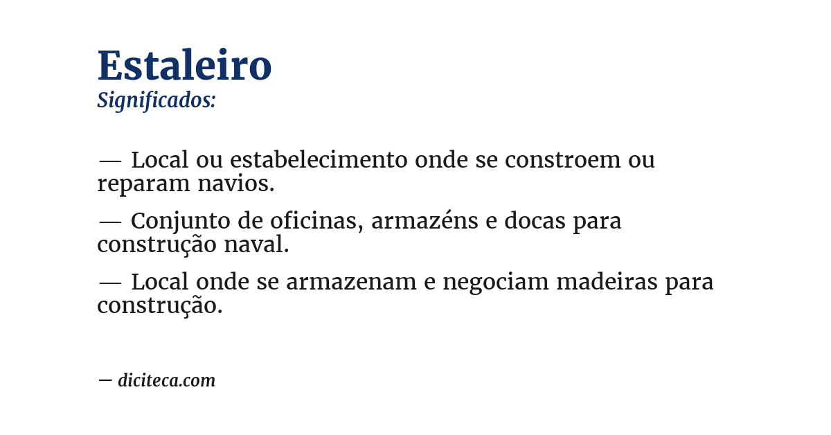 Significado de estaleiro