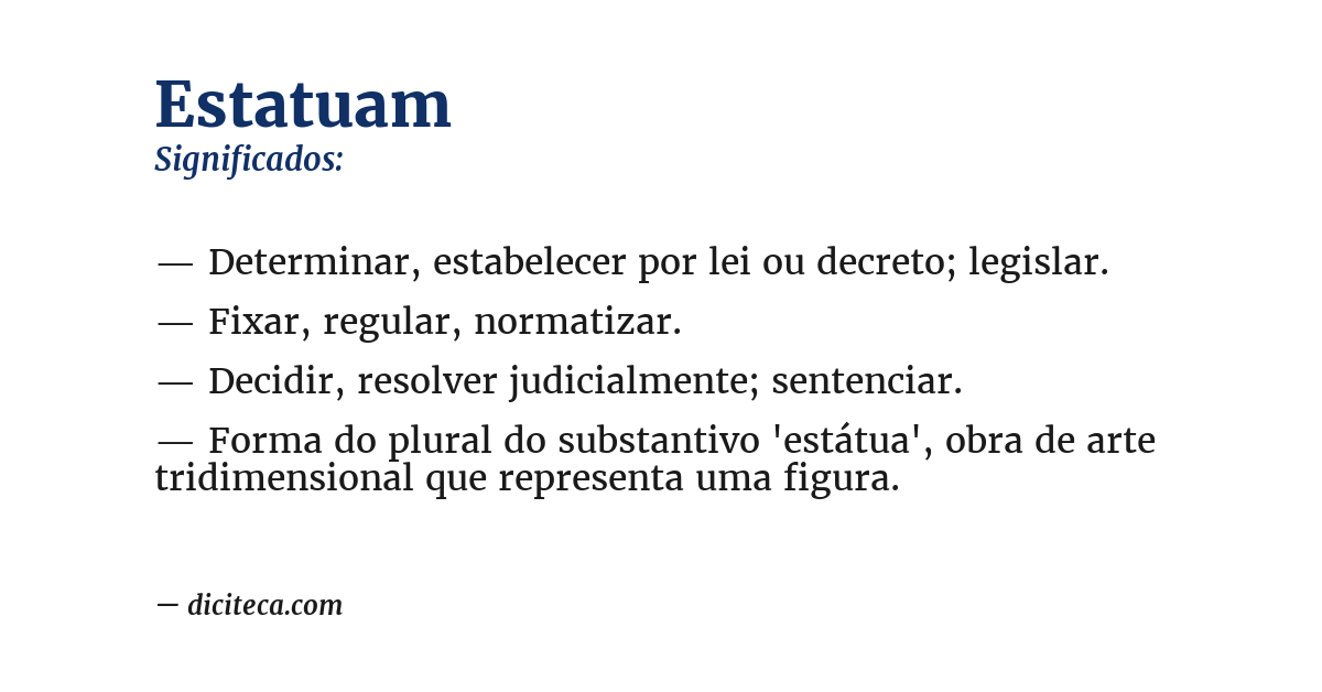 Significado de estatuam