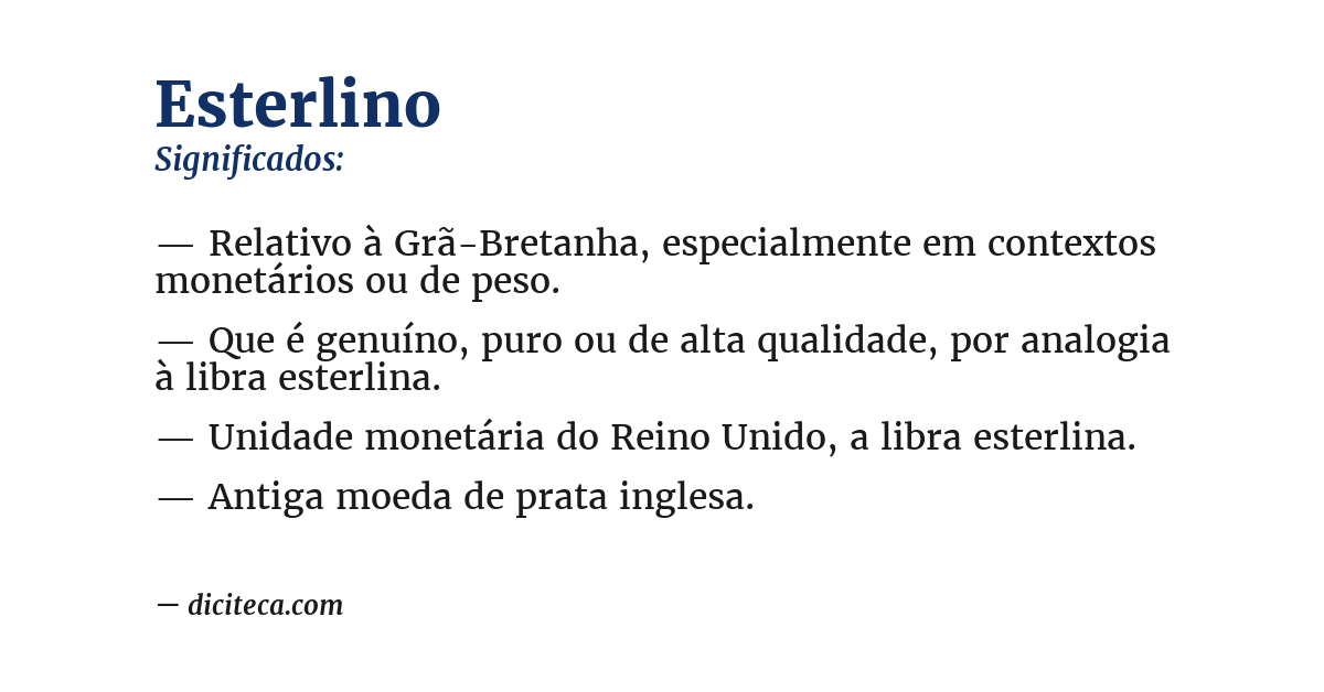 Significado de esterlino