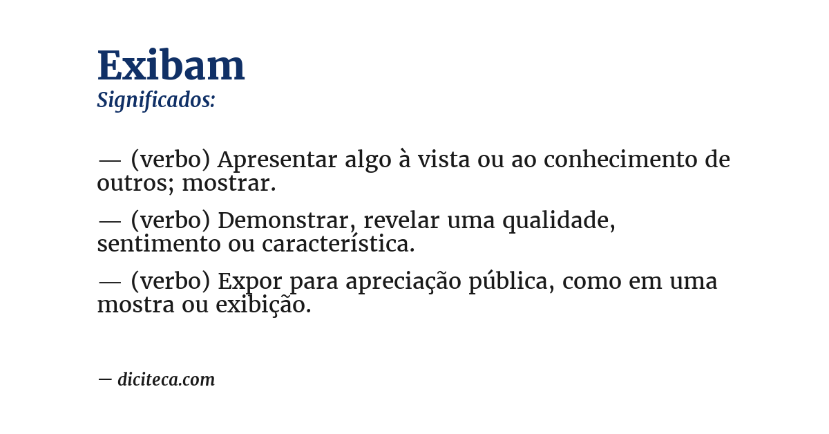 Significado de exibam