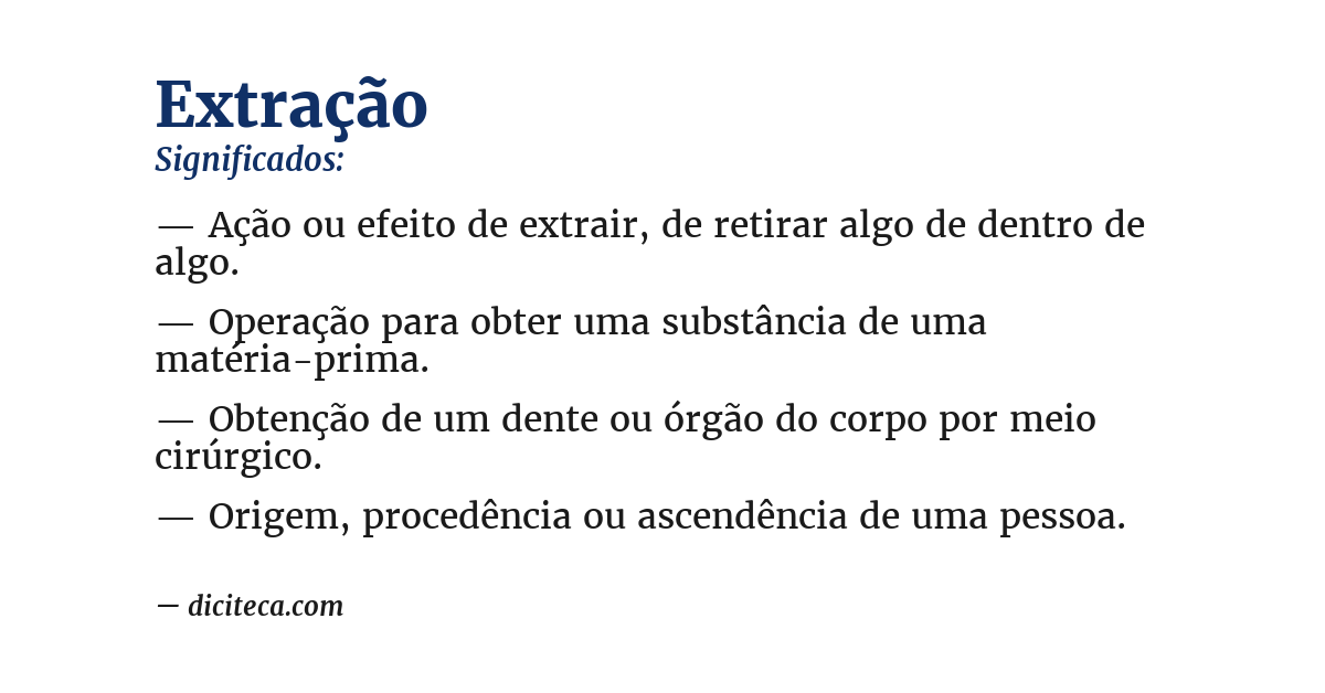 Significado de extração
