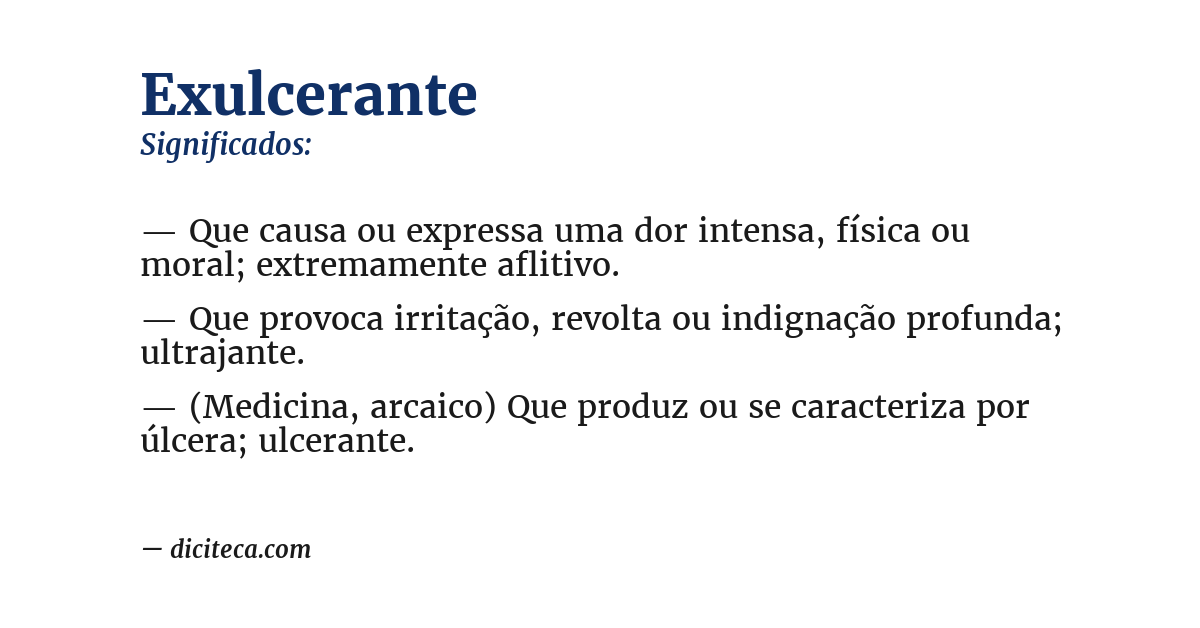 Significado de exulcerante