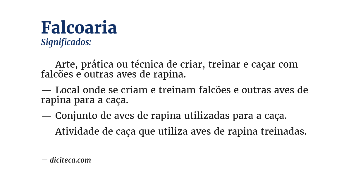 Significado de falcoaria