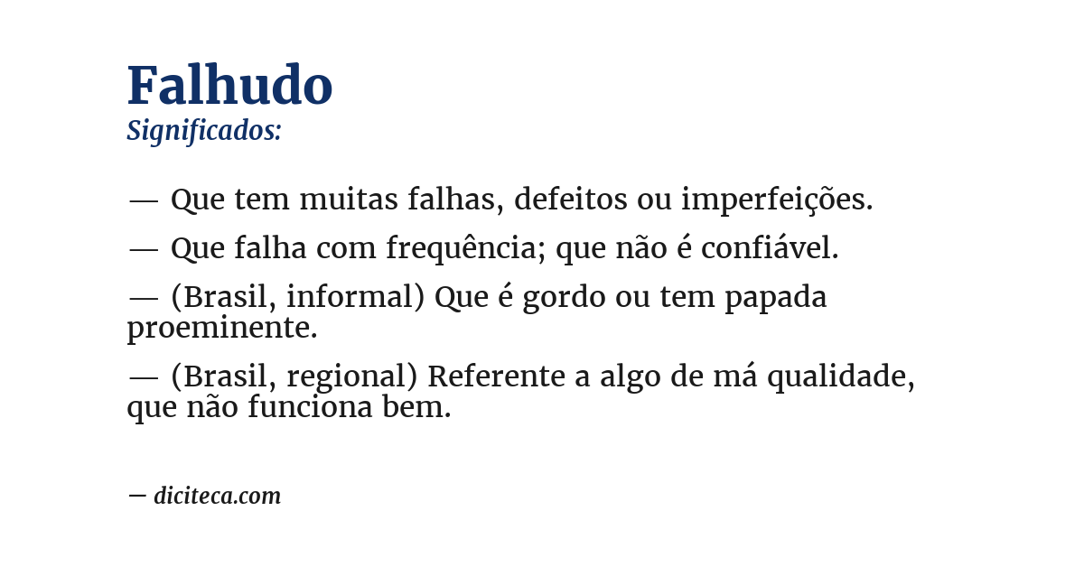 Significado de falhudo