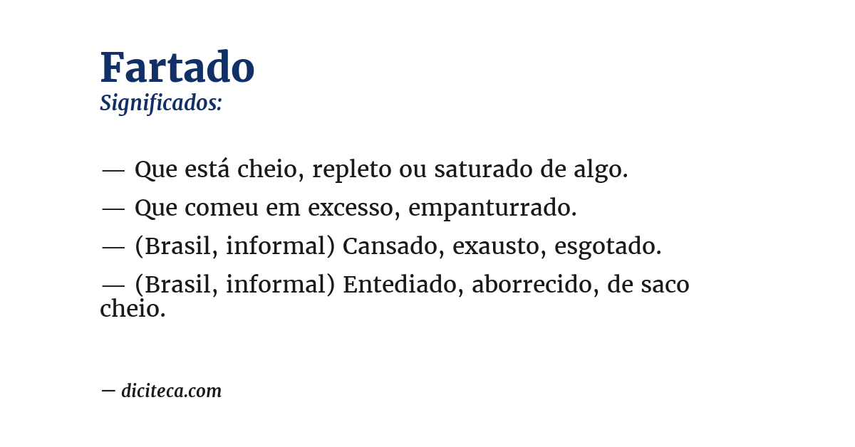 Significado de fartado