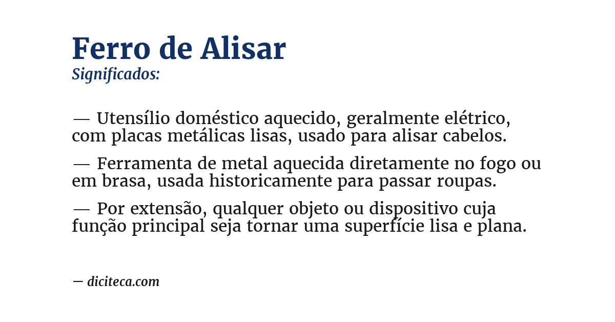 Significado de ferro de alisar