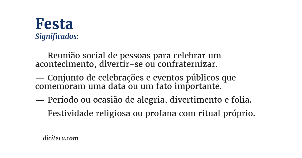 Significado de festa