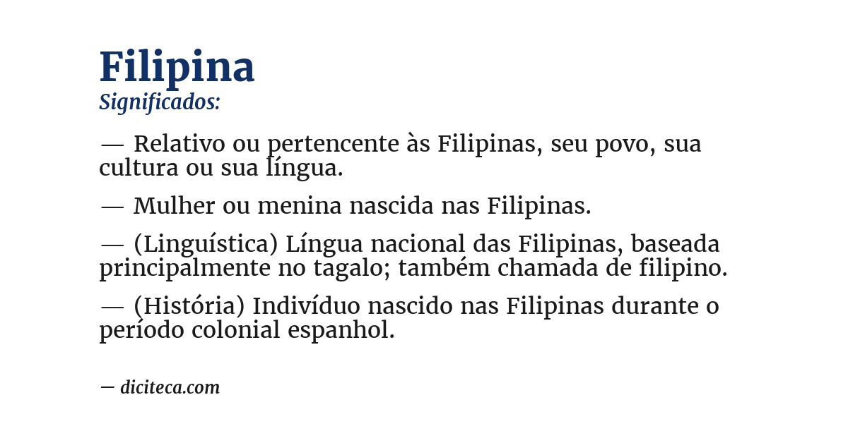 Significado de filipina