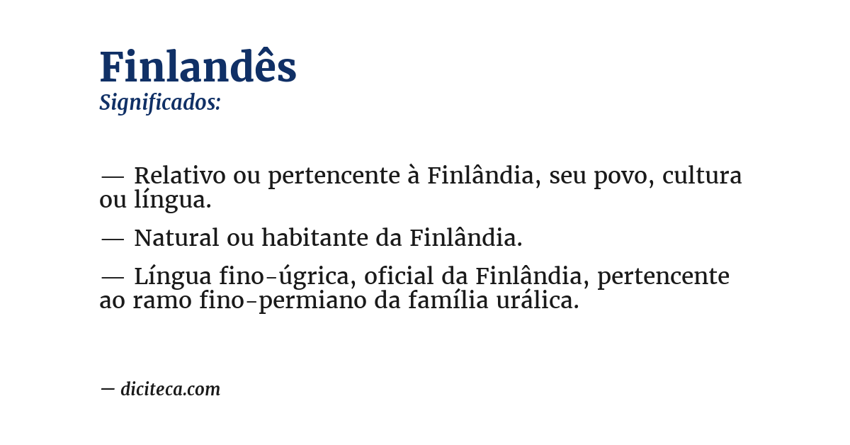 Significado de finlandês