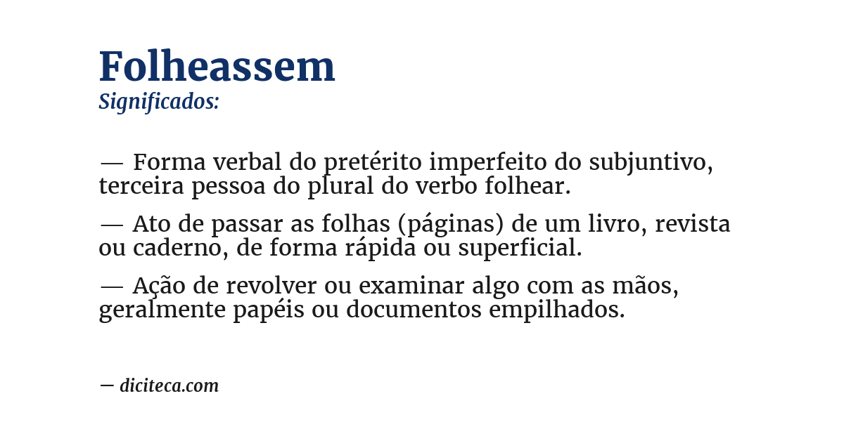 Significado de folheassem