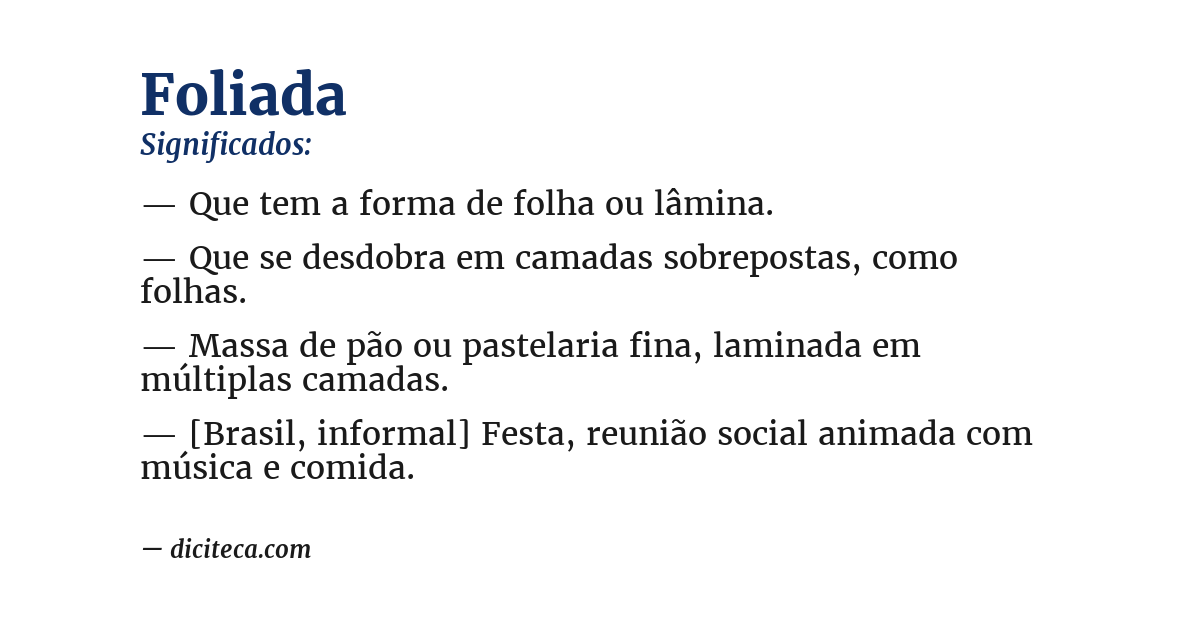 Significado de foliada